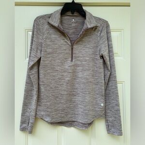 Apana Womens Quarter Zip Pullover Shirt Sz S Long Sleeve Stretch Athletic